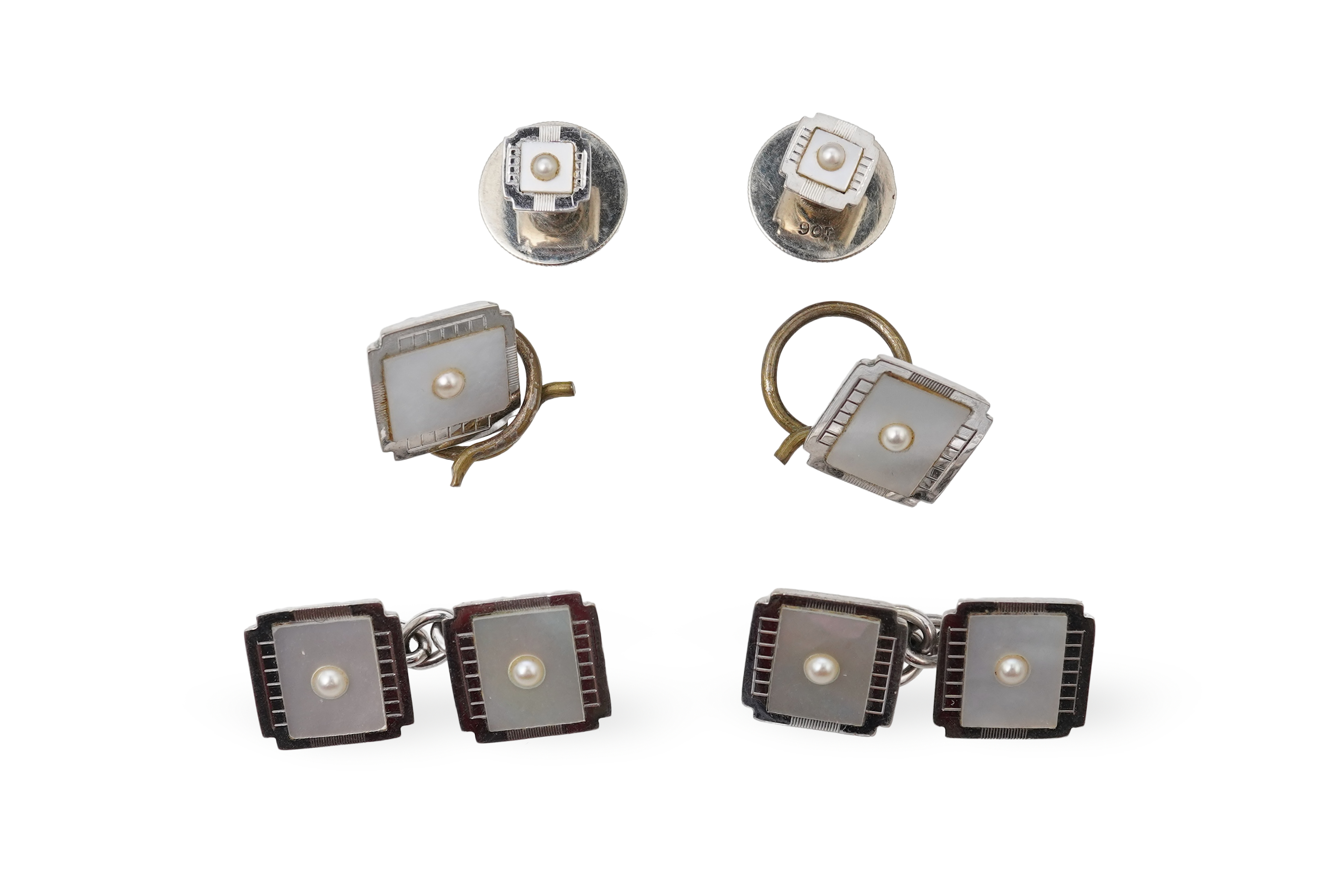 An Art Deco mother of pearl dress set, 1930s